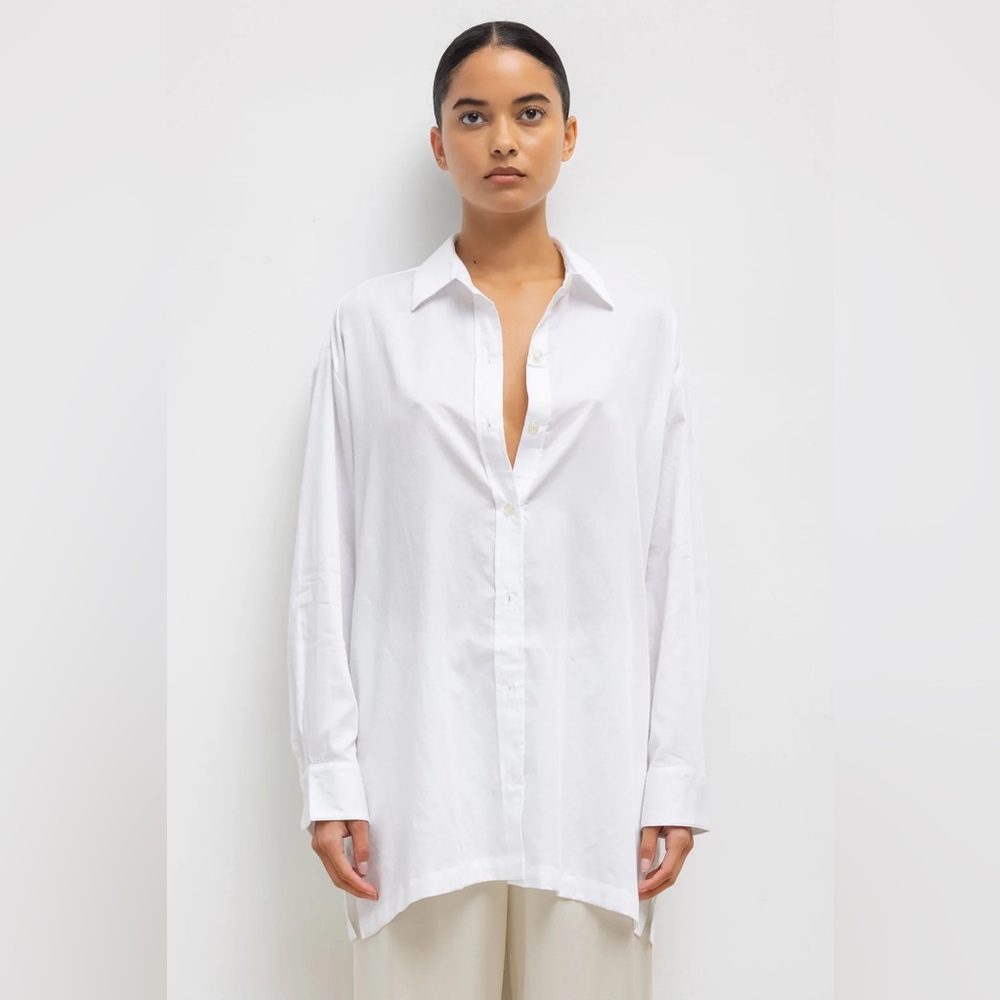 Leset Oversized Button Down in White One Size